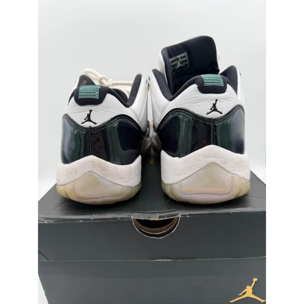 Air Jordan 11 Retro Low Emerald White Black Green 528895-145 Mens 11